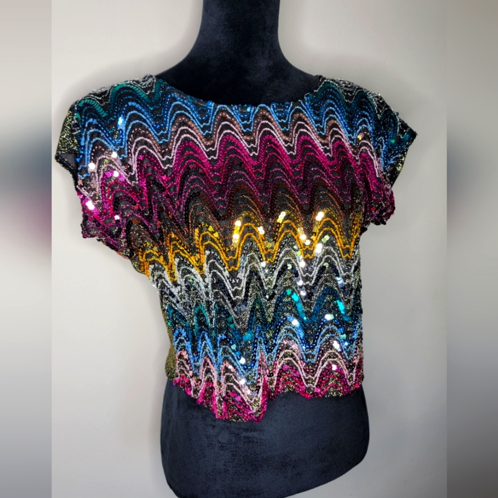 Vintage Rio Sequin Crop Top